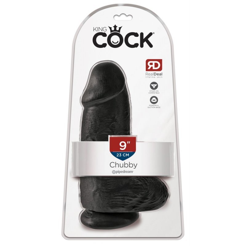Dildo 9" Chubby černé King Cock