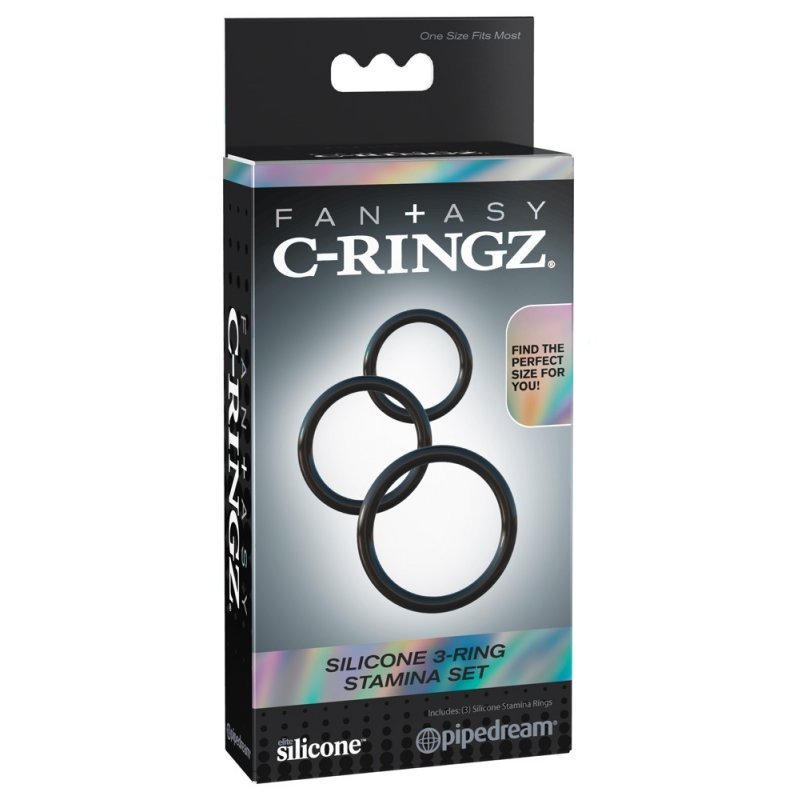 3 silikonové erekční kroužky tenké Fantasy C-Ringz